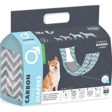 M-Pets Carbonlu Diapers Erkek Köpekler İçin Külot (L) 18Li