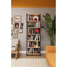 Asra Trend Modern 6 Raflı Metal Kitaplık Üçlü Ayrılabilir Modül Dekoratif Çok Amaçlı Kitaplık METALK03