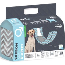 M-Pets Carbonlu Diapers – Erkek Köpekler İçin Külot (XL) 18Li