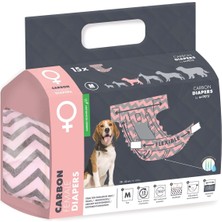 M-Pets Carbonlu Dıapers Dişi Köpekler Için Külot (M) 15Lİ