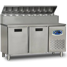 Dampak 2 Kapılı Alçak Monte Pizza Hazırlık Dolabı 320 Litre 150 x 70 x 109 (Cm)