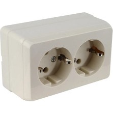 Mutlusan Sıva Üstü Krem Ikili Topraklı Priz Porselen