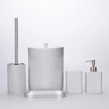 Selim Linen Banyo Seti Gümüş