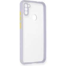 Samsung Galaxy A11 Kılıf Miami Şeffaf Silikon - Lila