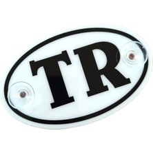 Tr Plaka Oval Vantuzlu Pleksi Cam Süsü Beyaz 13X8CM Nemere