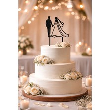 Bi Tutam Mutluluk Düğün,nişan,bekarlığa Veda Pasta Süsü Gelin ve Damat