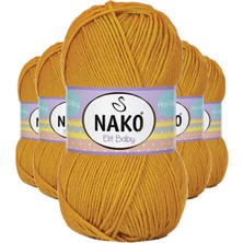 5 Adet Elite Baby El Örgü Ipi Tüylenmeyen Bebek Yünü Parlak Altın 1636 Nemere