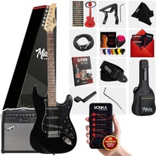 Midex RPH-30BK-50AMP Gül Klavye SSS 50W Amfili Elektro Gitar Seti