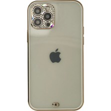 Iphone 12 Pro Max Kılıf Liva Taşlı Silikon - Beyaz