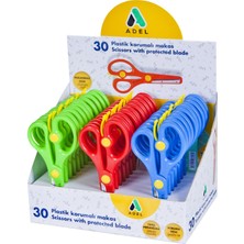 Adel 30'lu Korumalı Yaylı Makas Renkli Plastik Uç ile Kağıt ve Karton Kesimi İçin İdeal