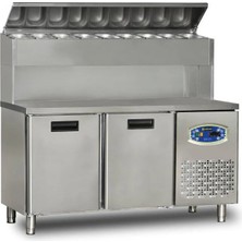 Dampak 2 Kapılı Yüksek Monte Pizza Hazırlık Dolabı 290 Litre 150 x 70 x 133 (Cm)