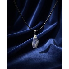 Meneva Aksesuar Iyolit Doğal Taş Deri Ipli Kolye