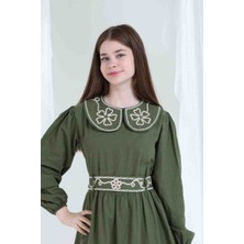 Recep Turak Gülücük Kids Bebe Yaka Nakışlı Kız Çocuk Elbisesi