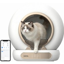 Haustier MSP05 Akıllı Otomatik Kedi Tuvaleti, App ile Uzaktan Kontrol, 65LT Hazne, Uv Sterilazyon, Ağırlık Sensörlü
