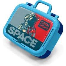 Coral High Kids Çivit Kırmızı Astronot Desenli Paslanmaz Çelik Beslenme Kabı 39345