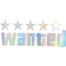 Wanted Yazılı Hologram Efektli Cam Stickeri 20X9CM Nemere