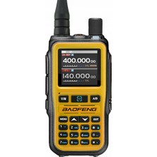 Baofeng Uv-5r Mini Dual Band Telsiz (Vhf/uhf) 5W Güç, Bluetooth, Type-C Şarj - Sarı Siyah