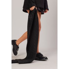 Nisan Triko Saç Örgülü Triko Atkı