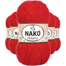 5 Adet Pırlanta Amigurumi El Örgü Ipi Yünü Gelincik Kırmızı 6741 Nemere