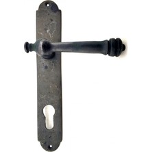 Antika Tarz Dekoratif Pirinç Taşra Oda Kapı Kolu - 220X35 Mm, Oksit Nemere