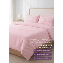 Days In Colours: %100 Pamuk Çizgili Nevresim Takımı Çift Kişilik / Pera Serisi