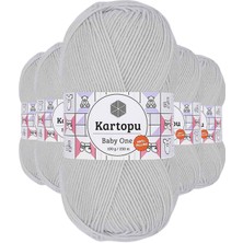 5 Adet Baby One Tüylenmeyen El Örgü Ipi Yünü Alaska Gri K992 Nemere