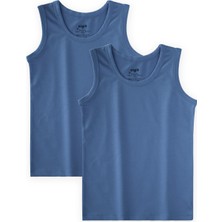 Cigit Ikili Geniş Askılı Atlet 2-11 Yaş Indigo Mavi