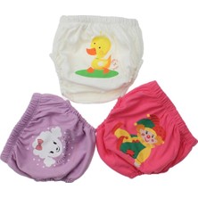 Babixkids Bebek Tuvalet Eğitim Külodu 3lü Alıştıma Külodu %100 Pamuklu Renkli Tasarım