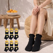 Kral Socks Kadın Bambu Çorap (6 Çift) Fırfırlı Patik Kadın Çorap