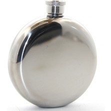 Paslanmaz Çelik Yuvarlak 5 Oz Tekli Matara Çelik Renk Nemere