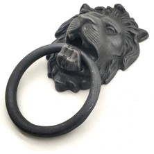 Antika Tarz Dekoratif Pirinç  Kapı Tokmağı, Taktak - 102X130 Mm, Oksit Nemere