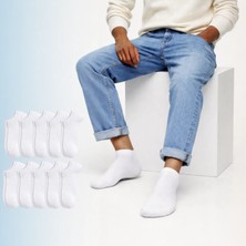 Kral Socks Ekonomik Bilek Boy Patik Çorap Yüksek Pamuk İçeriği İle 10 Çift Düz Desen