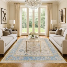 AGK Home Özel Tezgah Dokuma Mavi Uşak Halısı 200X300 cm