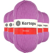 5 Adet Kristal Çift Katlı El Örgü Lif Ipi Leylak K805 Nemere