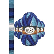 5 Adet Vega Stripe Premium Akrilik El Örgü Ipi Yünü No: 82423 Nemere