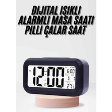 Dijital Işıklı Alarmlı Çalışma Masası Ekran Pilli Çalar Saat Nemere