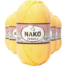 5 Adet Pırlanta Amigurumi El Örgü Ipi Yünü Saman Sarı 215 Nemere