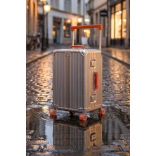 Zeplin Boxy Pc Policarbon Orta Boy Valiz Silver-Turuncu