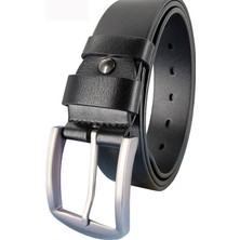 Rky Serenity %100 Hakiki Deri 4 cm Siyah Erkek Kemer