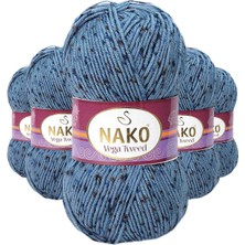5 Adet Vega Tweed Premium Akrilik El Örgü Ipi Yünü No: 31764 Nemere