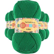 5 Adet Lüks Patik Ipi Yünü Canlı Yeşil 98596 Nemere