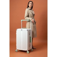 Zeplin Boxy Pc Policarbon Orta Boy Valiz Beyaz-Yeşil