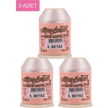 3 Adet Altınbaşak Oya ve Dantel Ipi 20 gr - Royaleks - No: Ş.beyaz Nemere