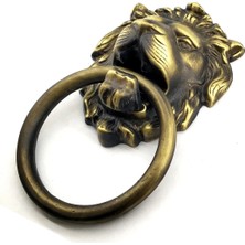 Antika Tarz Dekoratif Pirinç  Kapı Tokmağı, Taktak - 102X130 Mm, Antik Nemere