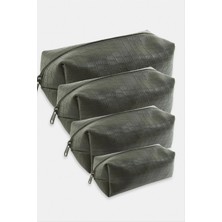 4 Adet El Tutmalı Makyaj Çantası Nemere