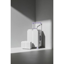 Zeplin Boxy Pc Policarbon 2'li Valiz Seti (Orta ve Makyaj) Beyaz-Mor