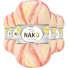 5 Adet Mini Batik Bebe El Örgü Ipi Turuncu Sarı 32430 Nemere