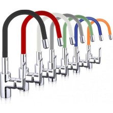 Esnek Kıvrılabilir Renkli Silikon Oynar Başlıklı Musluk Bataryası Başlığı Kubar Nemere