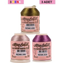 3 Adet Altınbaşak Oya ve Dantel Ipi 20 gr - Royaleks - No: 548 - 830 - 658 Nemere