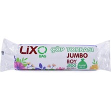 J-500 Jumbo Boy Çöp Torbası 80 x 110 cm 10 Lu Rulo x 1 Paket = 10 Adet (Siyah) Nemere